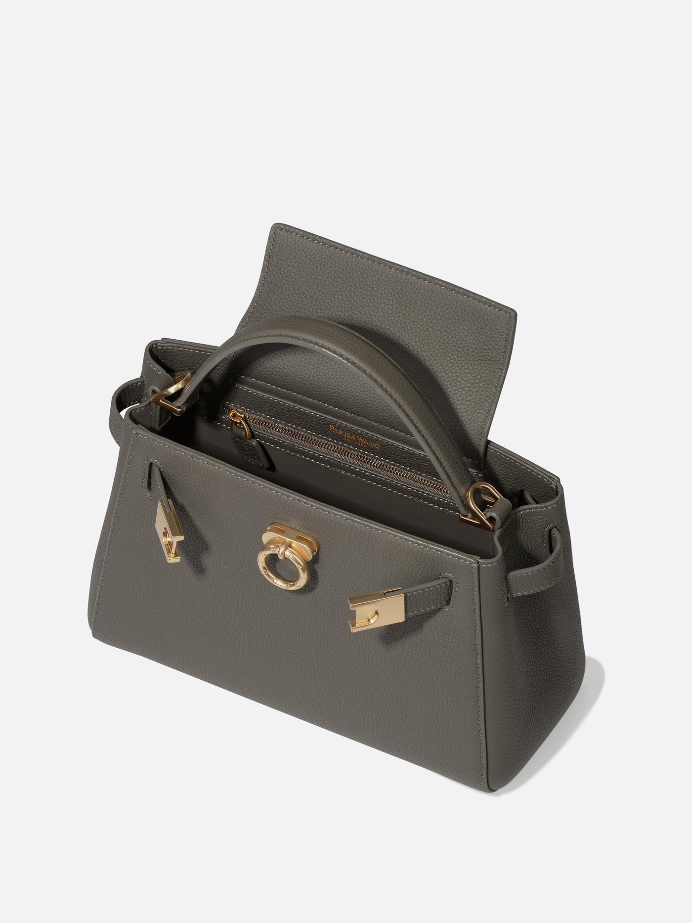 Madison Medium Top Handle Bag - Pebble